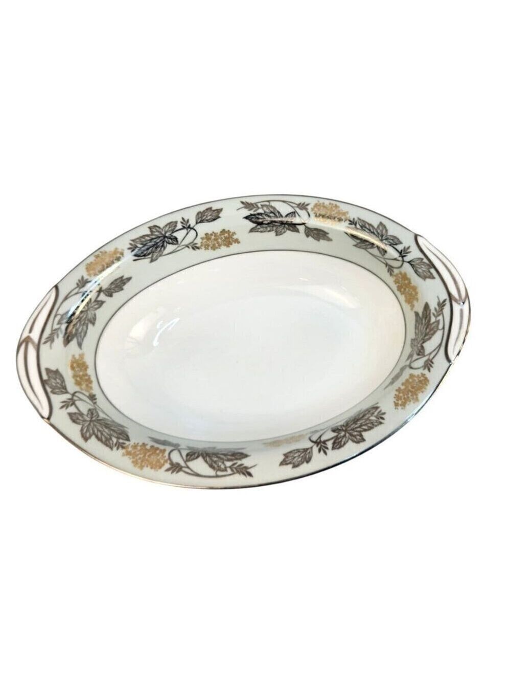 Noritake China 5487 Oval Dish Floral Leaf Made In Japan Porcelain